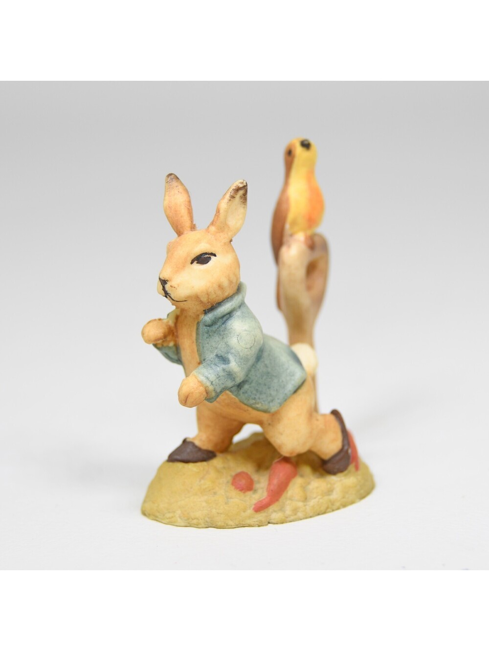 Beatrix Potter Peter Rabbit Bird Toriart Anri Miniature Figurine 1978 VTG Italy